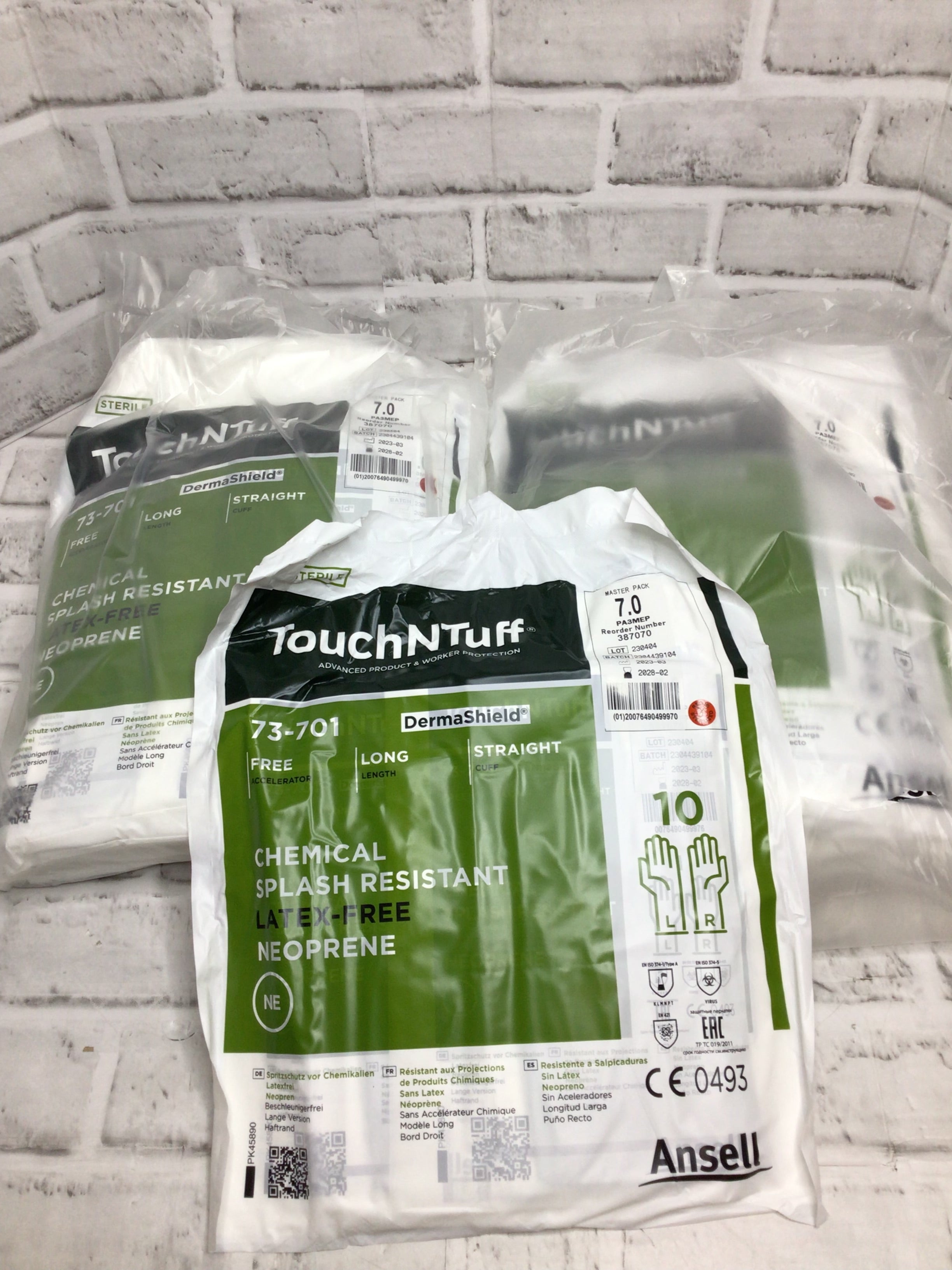 Ansell 73-701 TouchNTuff Neoprene Gloves Size Small 7.0 (100 pairs) (8138048012526)